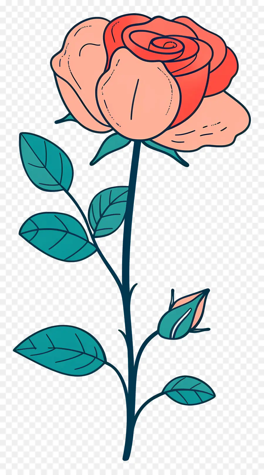 Rose Rouge，Fleur De Dessin Animé Rose PNG