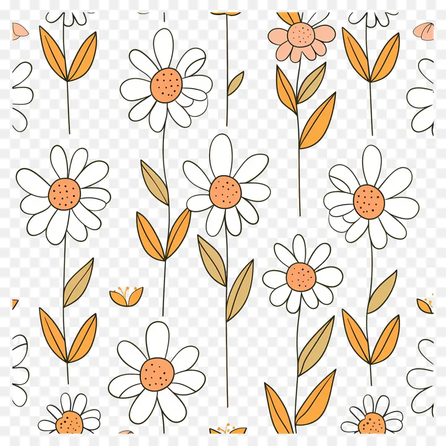 Motif De Marguerite，Fleurs De Griffonnage PNG