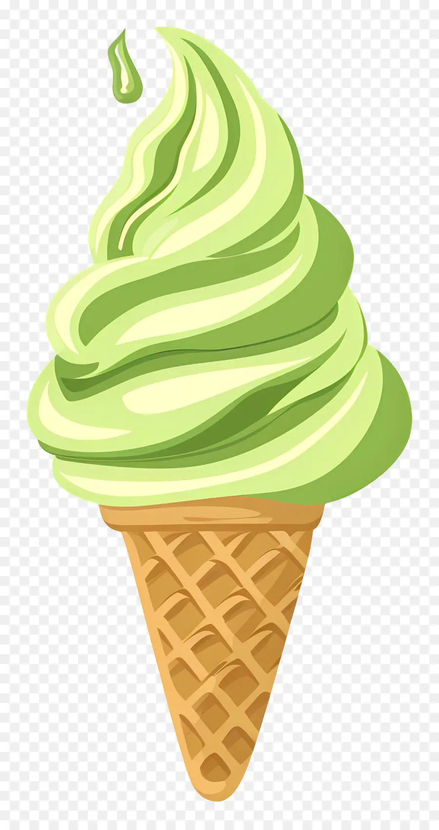 Glace Au Matcha，Cornet De Crème Glacée PNG