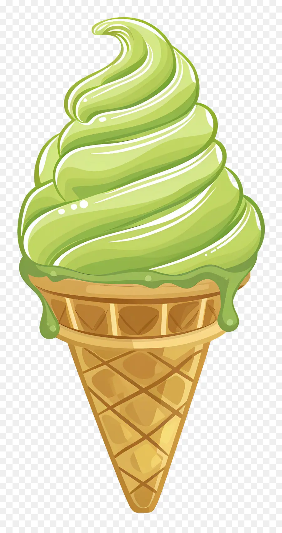 Glace Au Matcha，Cornet De Crème Glacée PNG