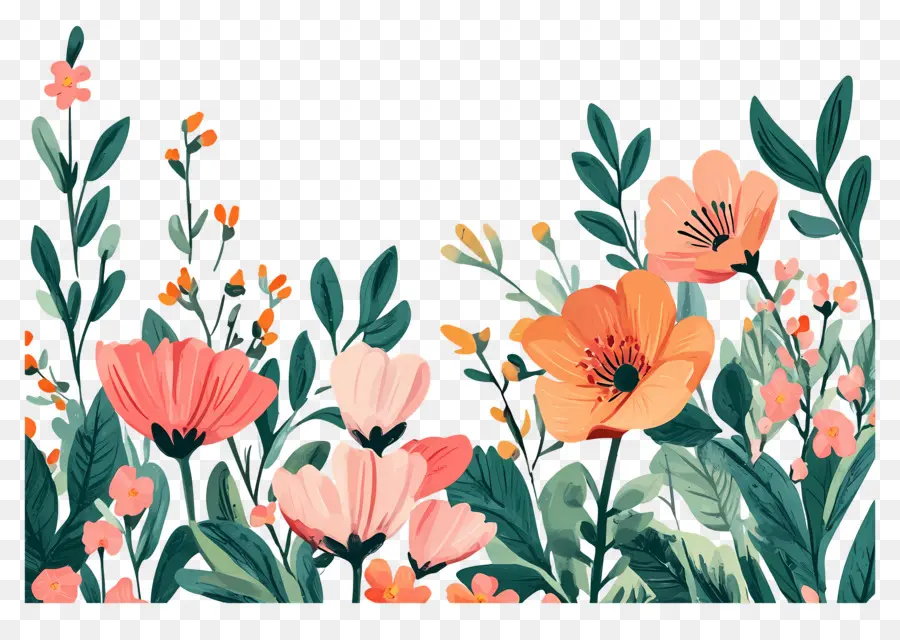 Bordure De Fleurs，Fleurs PNG