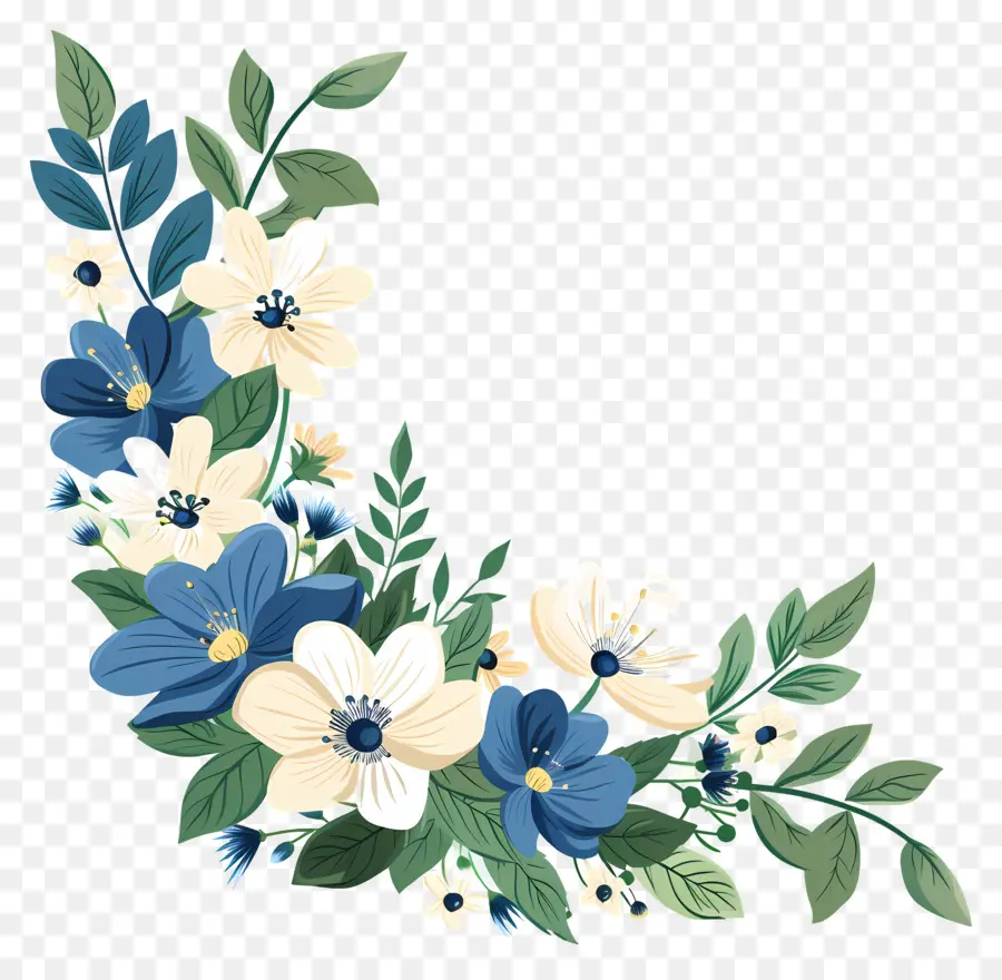 Le Coin Des Fleurs，Fleurs Bleues PNG