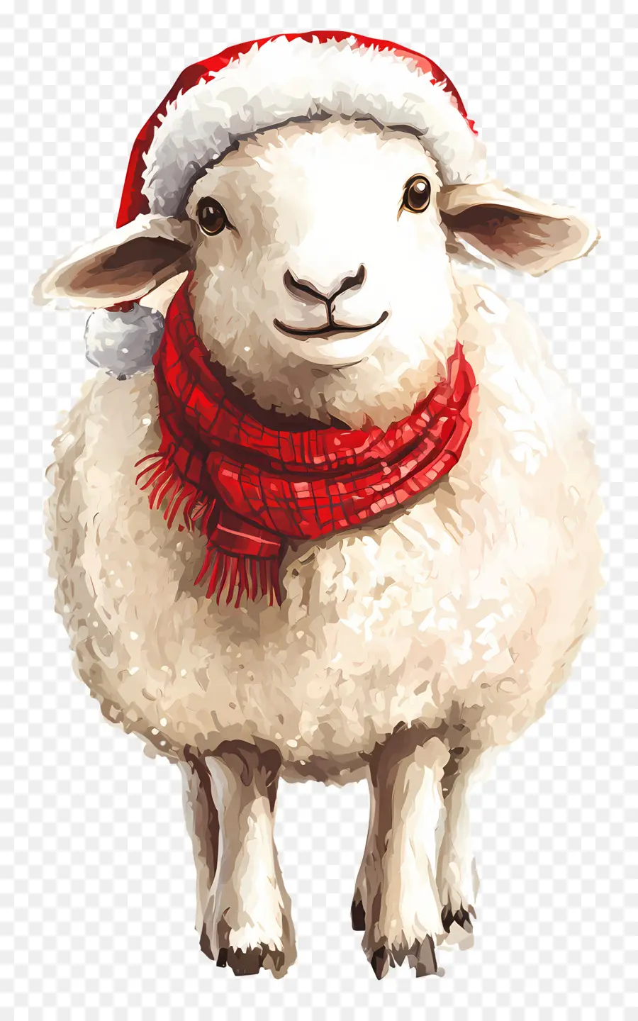 Mouton De Noël，Moutons En Bonnet De Noel PNG