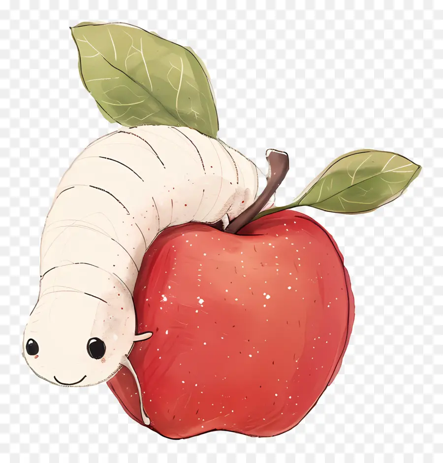 Pomme Avec Ver，Ver Sur Pomme PNG