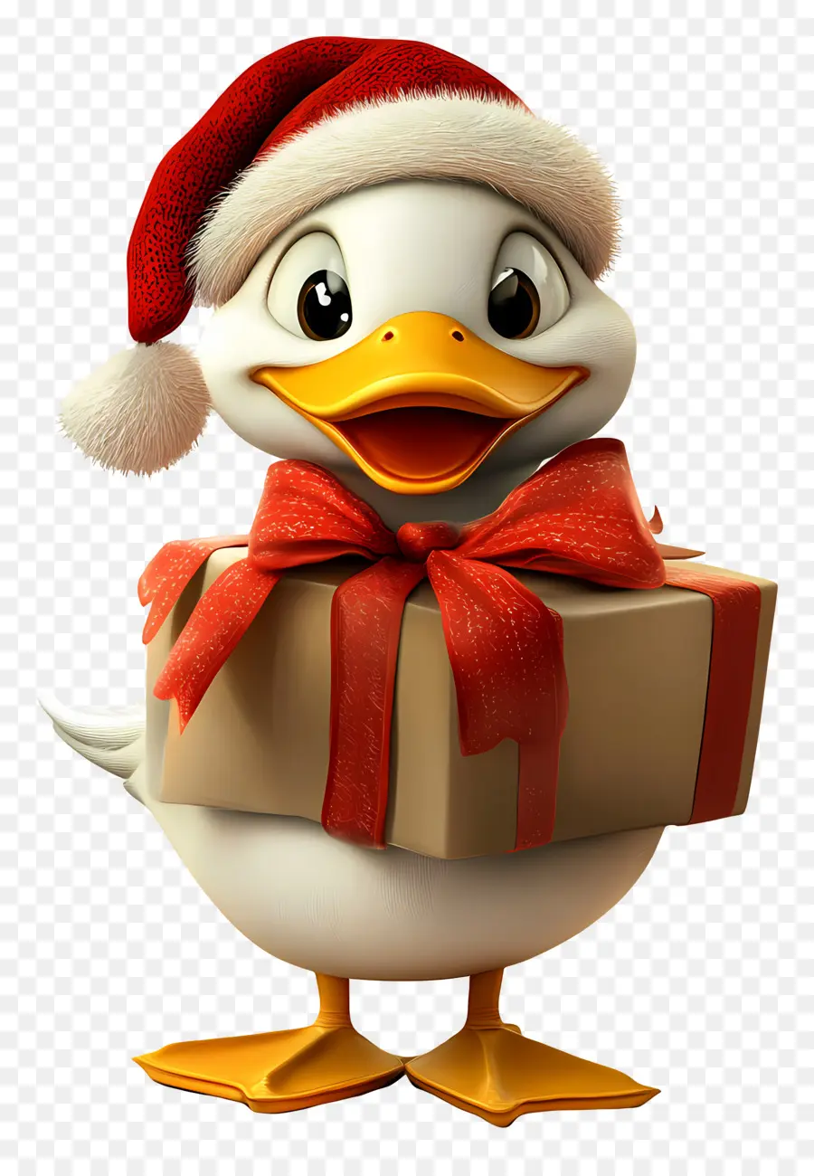 Canard De Noël，Canard Avec Cadeau PNG