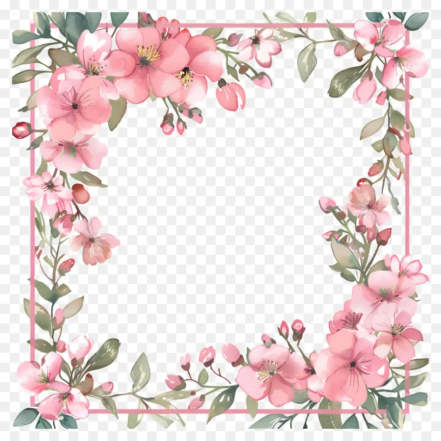 Cadre Floral，Fleurs Roses PNG