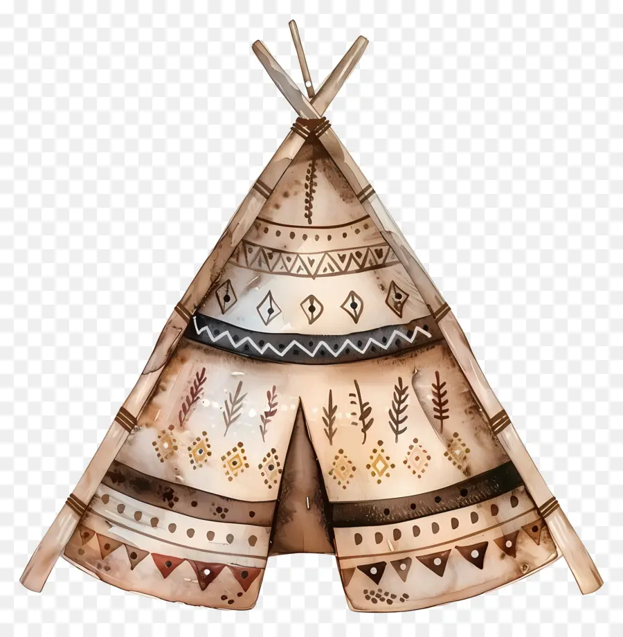 Wigwam Aquarelle，Tipi Décoratif PNG