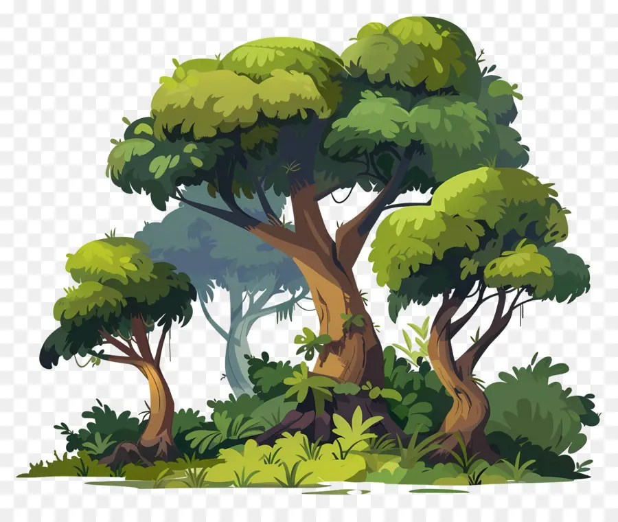 Grand Arbre，Arbres De Dessin Animé PNG