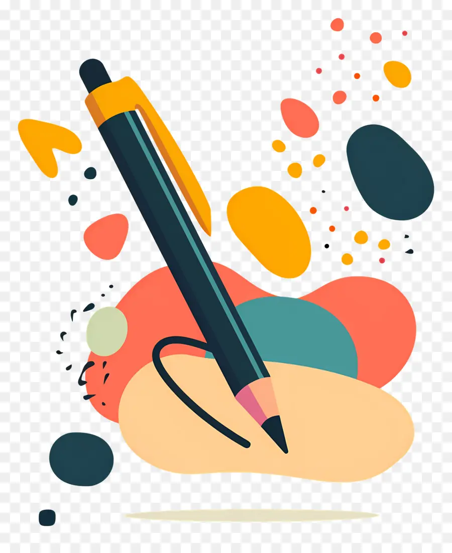 Crayon De Couleur，Stylo Et Formes Abstraites PNG