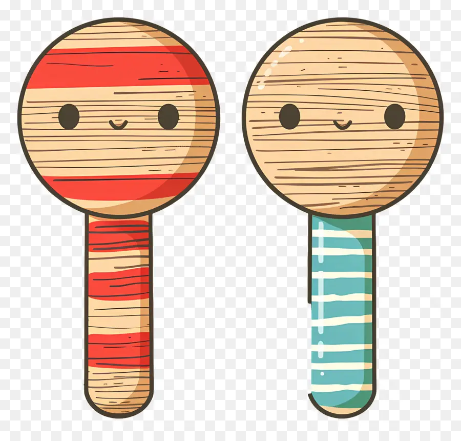 Jouet En Bois，Maracas En Bois PNG