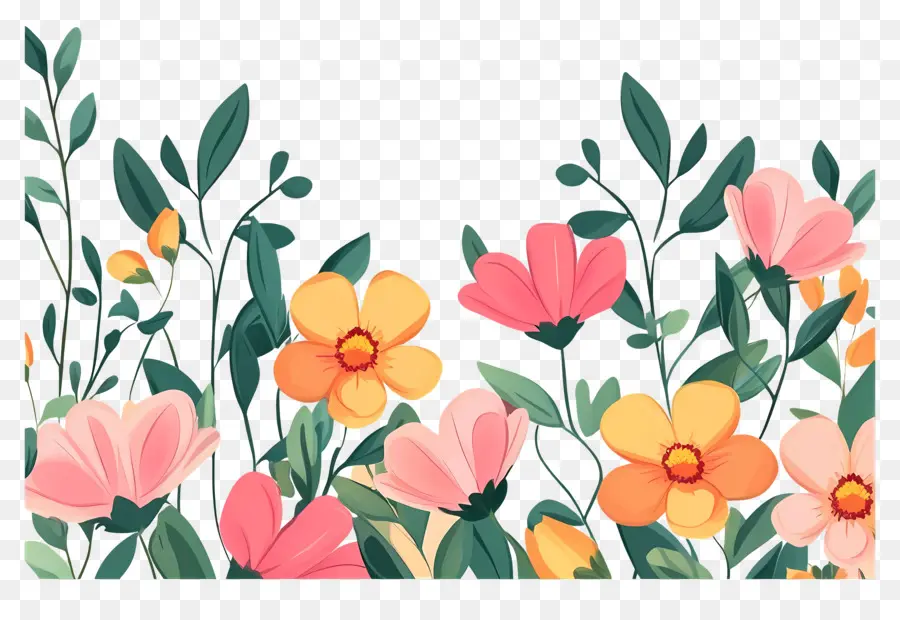 Bordure De Fleurs，Fleurs PNG