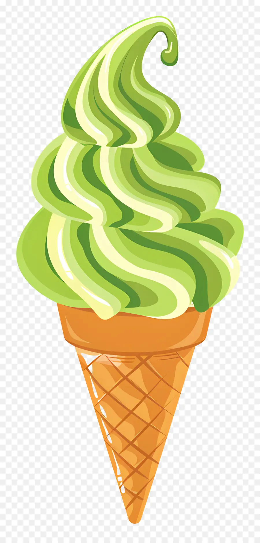 Glace Au Matcha，Cornet De Crème Glacée PNG