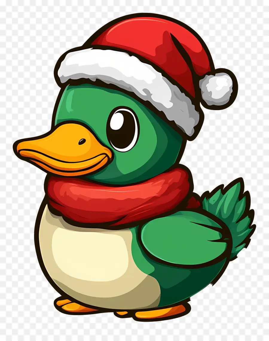 Canard De Noël，Canard Avec Bonnet De Noel PNG