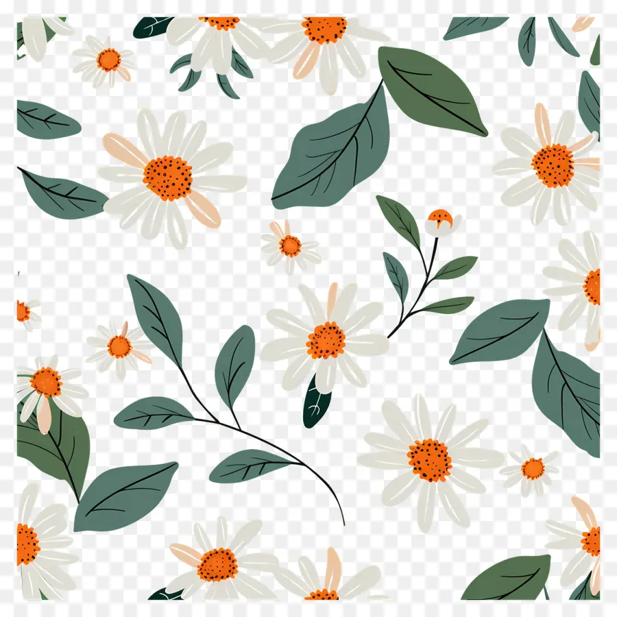 Motif De Marguerite，Fleurs Blanches PNG