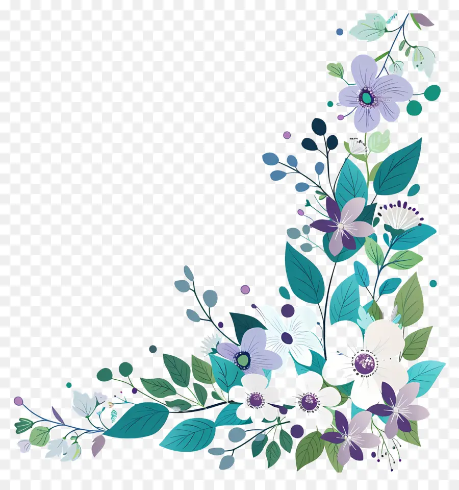 Le Coin Des Fleurs，Fleurs Bleues PNG