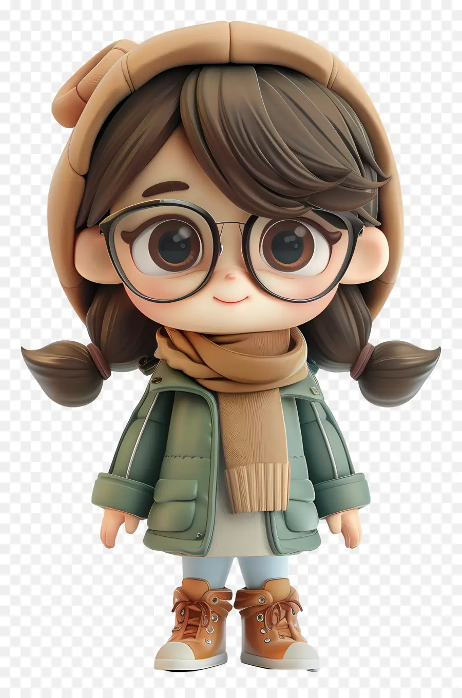 Fille Chibi，Fille De Dessin Animé Avec Des Lunettes PNG