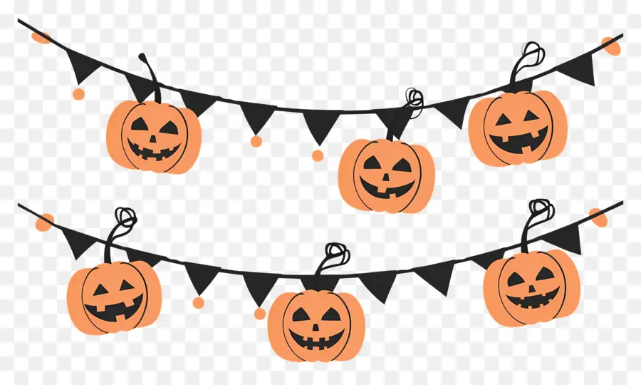 Guirlande D'halloween，Citrouilles PNG