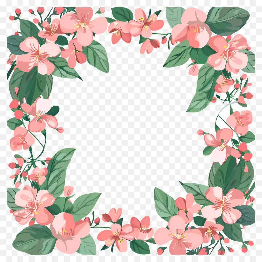 Cadre Floral，Fleurs Roses PNG