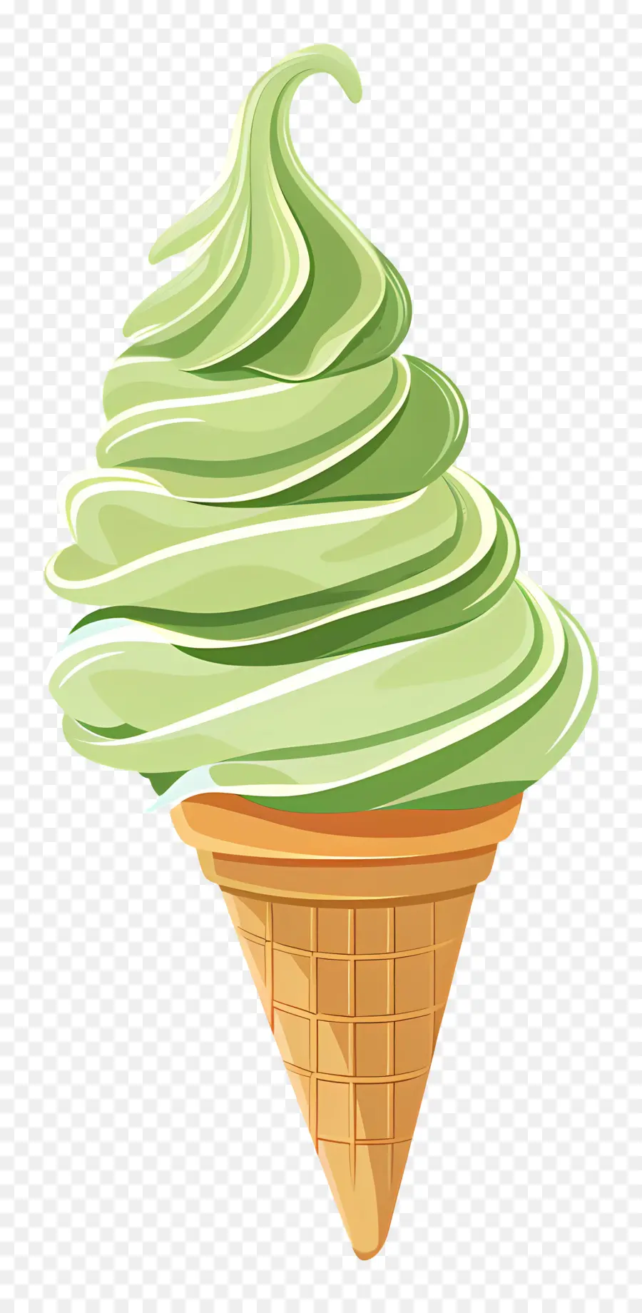 Glace Au Matcha，Cornet De Crème Glacée PNG