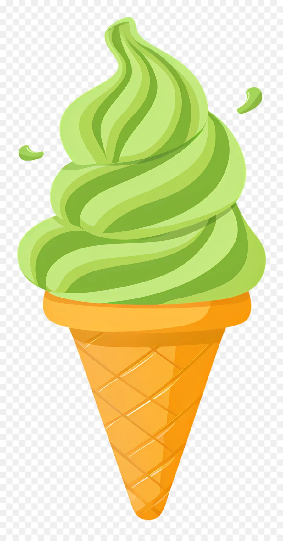 Glace Au Matcha，Cornet De Crème Glacée PNG