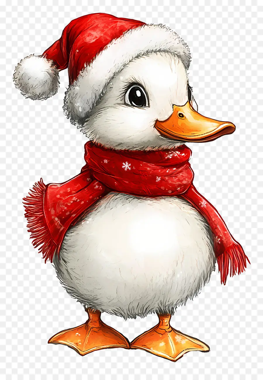 Canard De Noël，Canard Avec Bonnet De Noel PNG