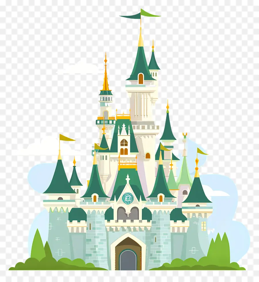 Château Disney，Château Coloré PNG