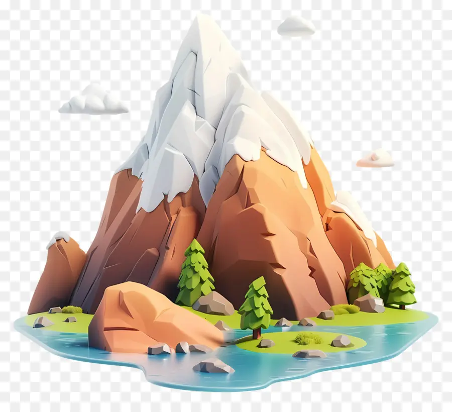 Montagne De Dessin Animé，Paysage De Montagne PNG