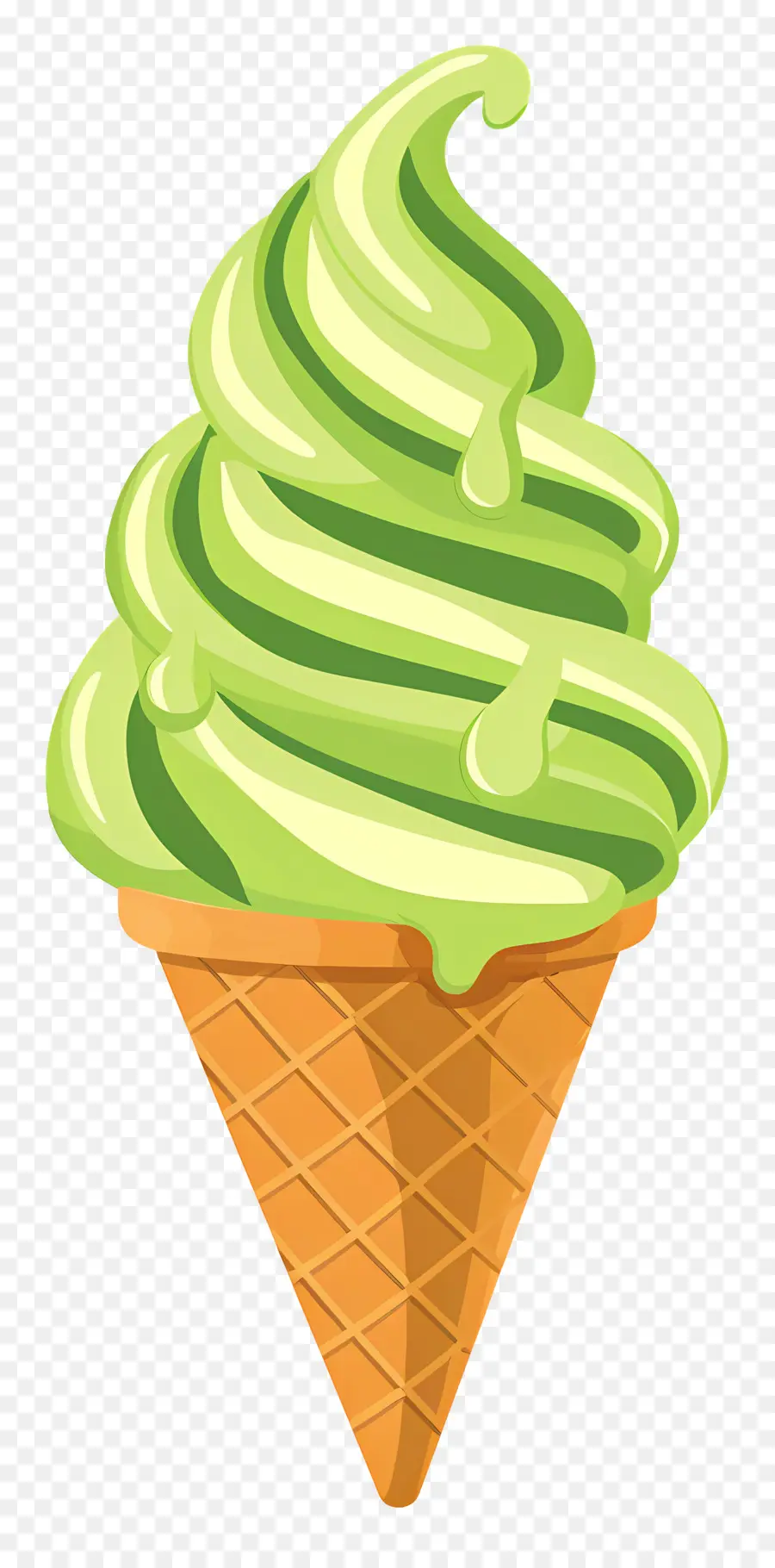 Glace Au Matcha，Cornet De Crème Glacée PNG