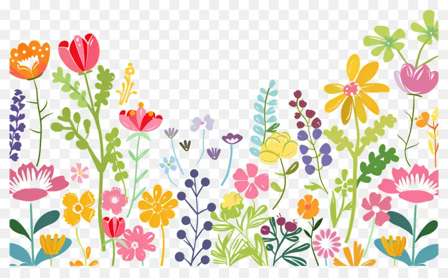 Le Coin Des Fleurs，Fleurs Colorées PNG