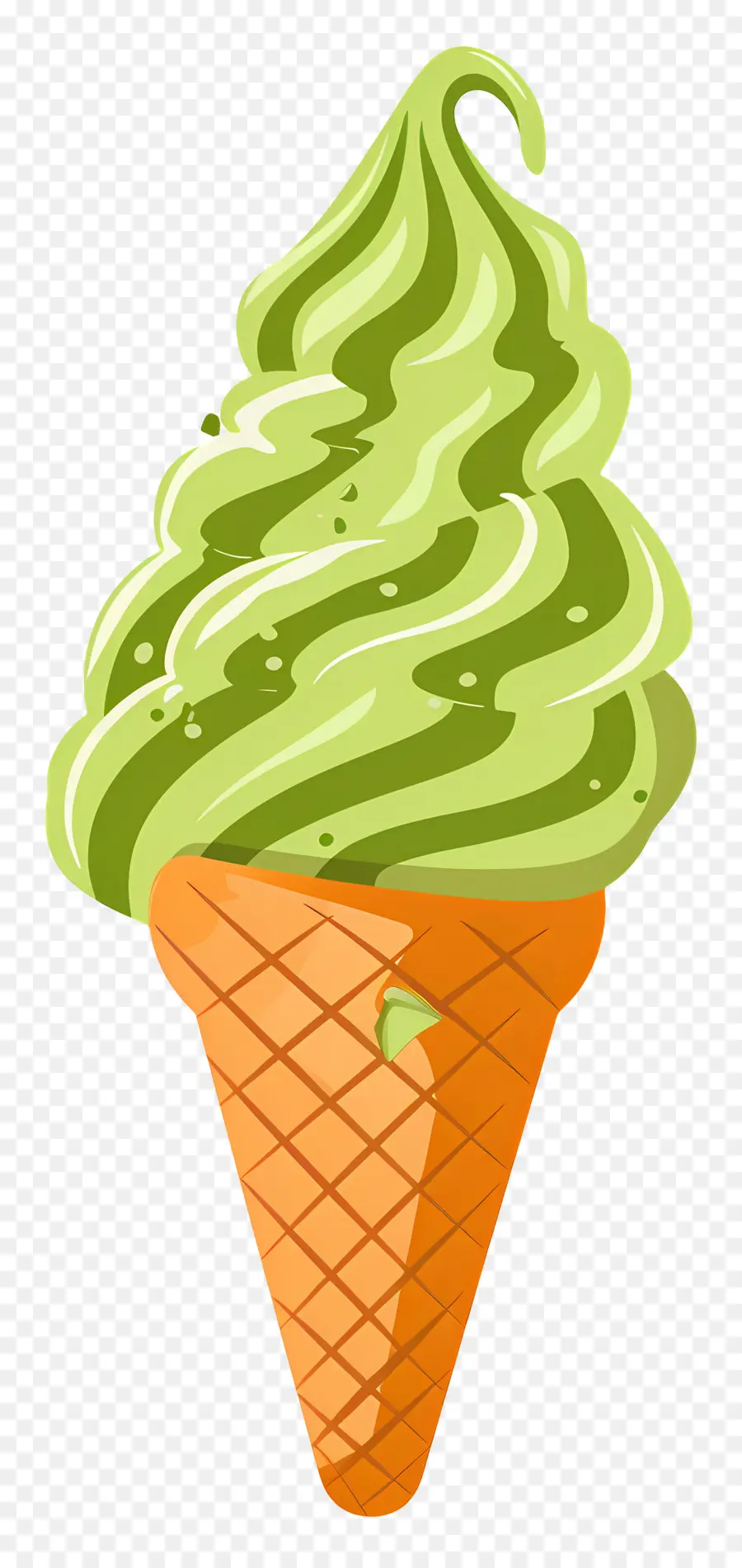 Glace Au Matcha，Cornet De Crème Glacée PNG