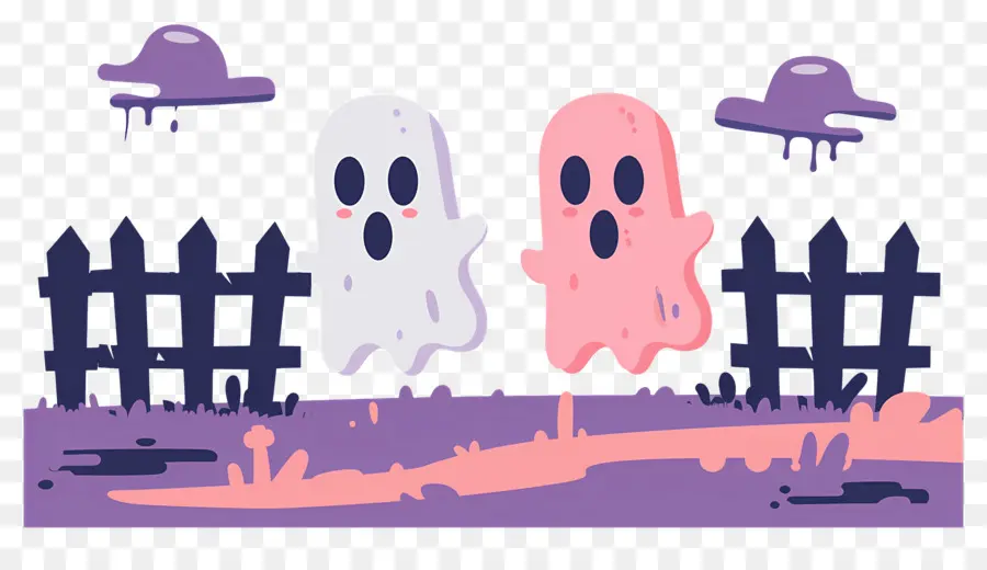 Clôture D'halloween，Spectres PNG