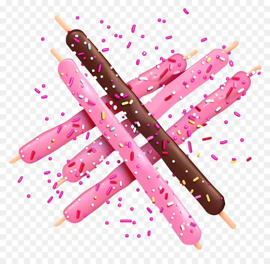 Bâtonnets De Chocolat，Bâtonnets Roses Et Chocolat PNG