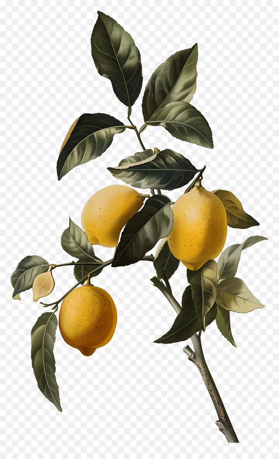 Citron Millésime，Branche De Citron PNG