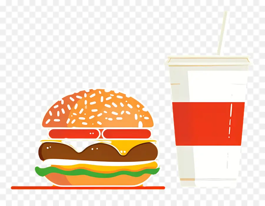 Burger Coca Cola，Burger Et Boisson PNG