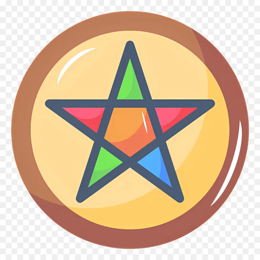 Symbole Du Pentagramme，étoile Colorée PNG