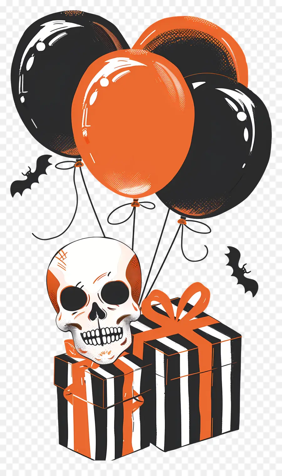 Ballons D'halloween，Crâne PNG