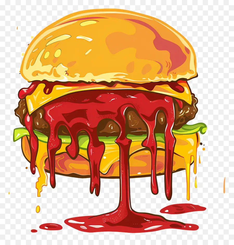 Burger Juteux，Burger Au Fromage PNG