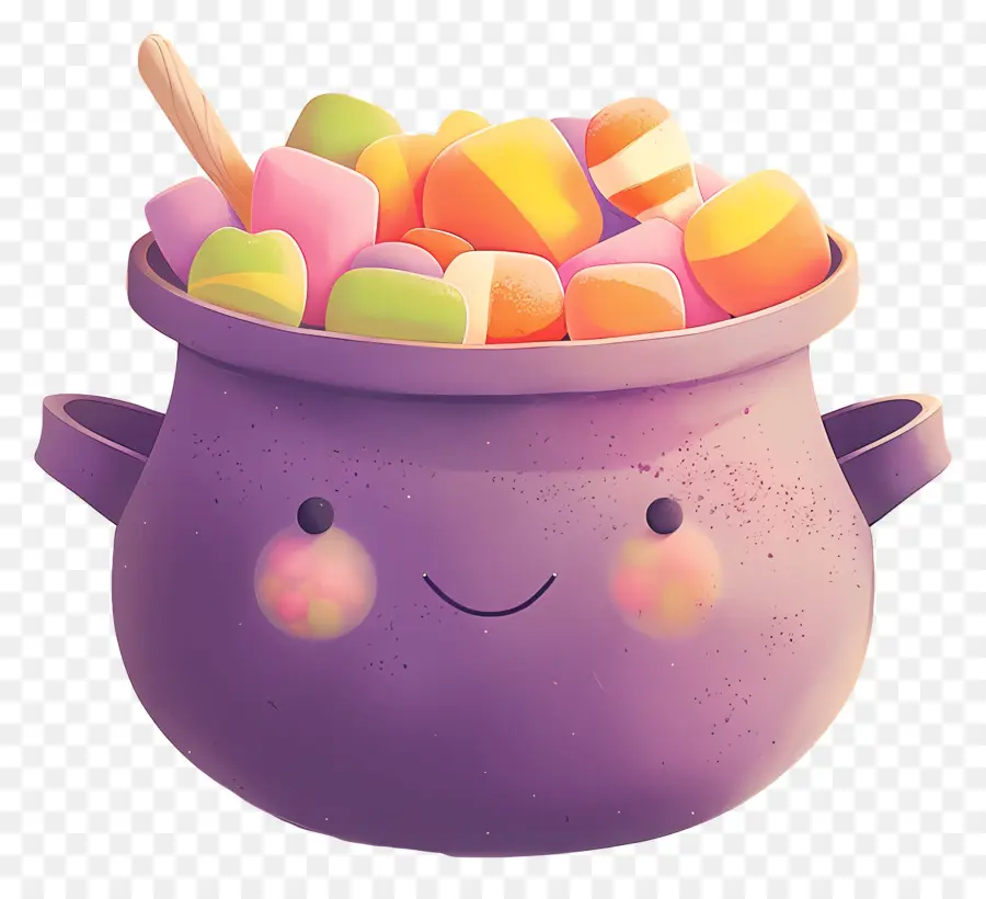 Bonbons D'halloween，Chaudron Violet PNG