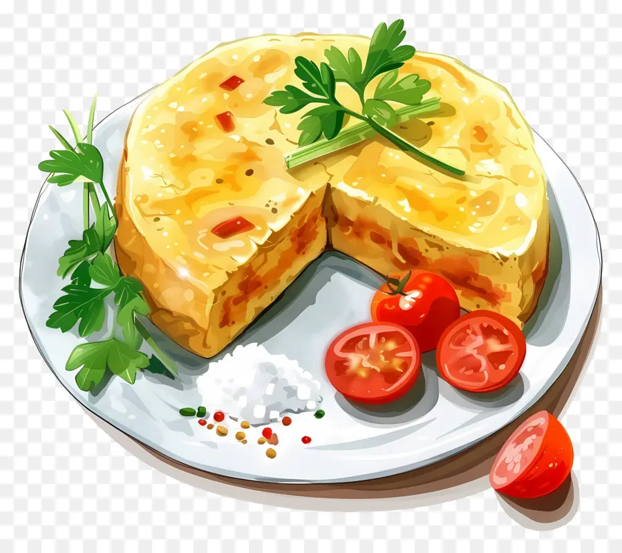 Omelette Espagnole，Gâteau Aux Pommes De Terre PNG