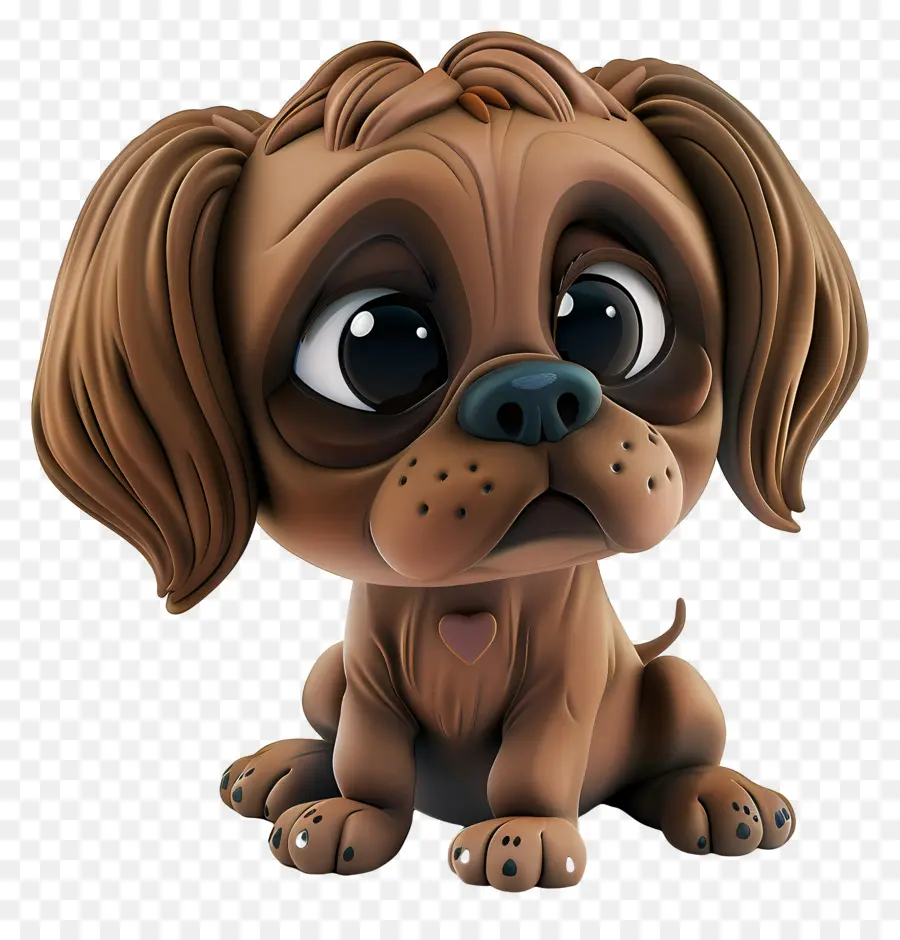 Chien 3d，Chiot Mignon PNG