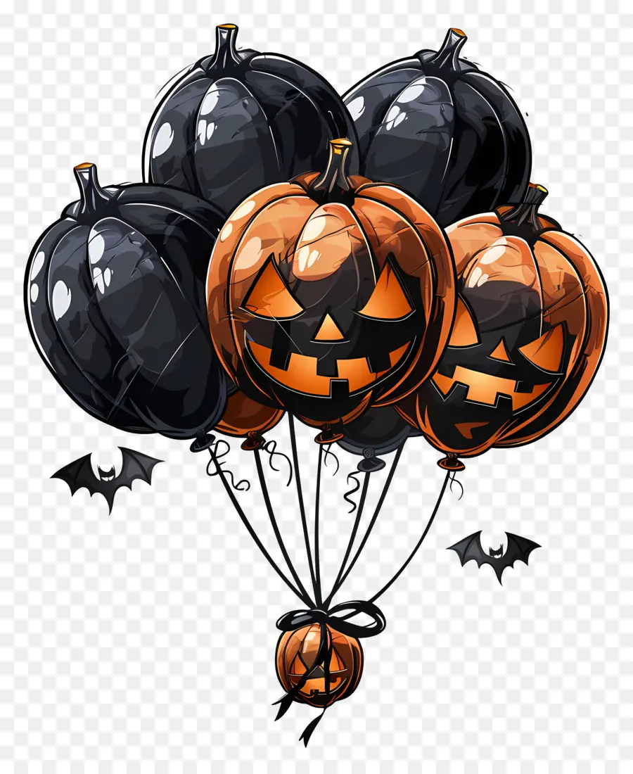 Ballons D'halloween，Ballons Citrouille PNG