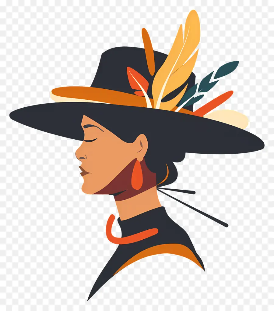 Logo De Fille，Femme Avec Un Chapeau PNG