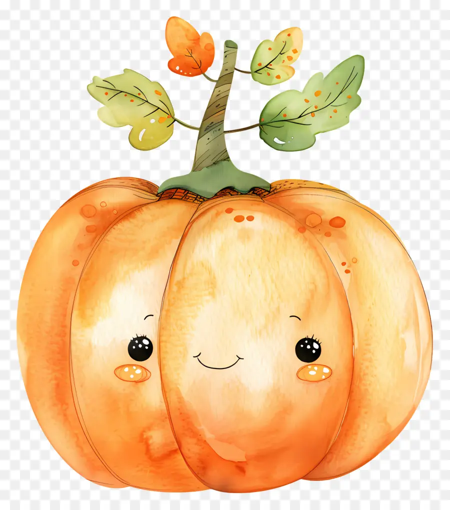 Citrouille Aquarelle，Citrouille Souriante PNG