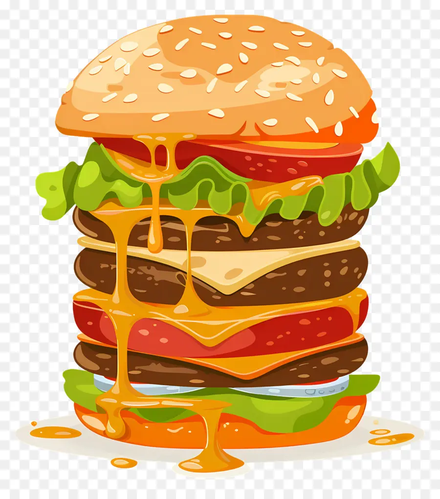 Burger Juteux，Burger Avec Des Couches PNG