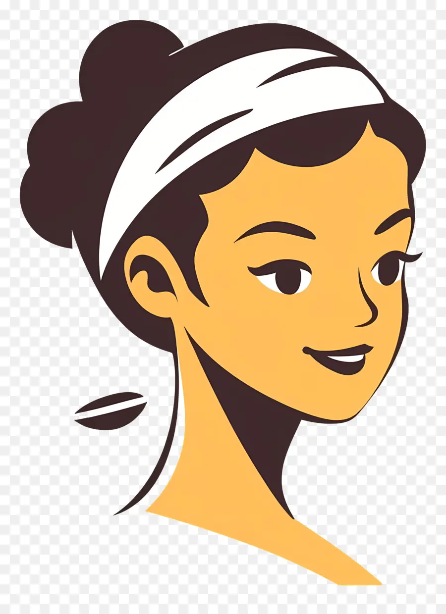 Logo De Fille，Femme De Dessin Animé Avec Bandeau PNG