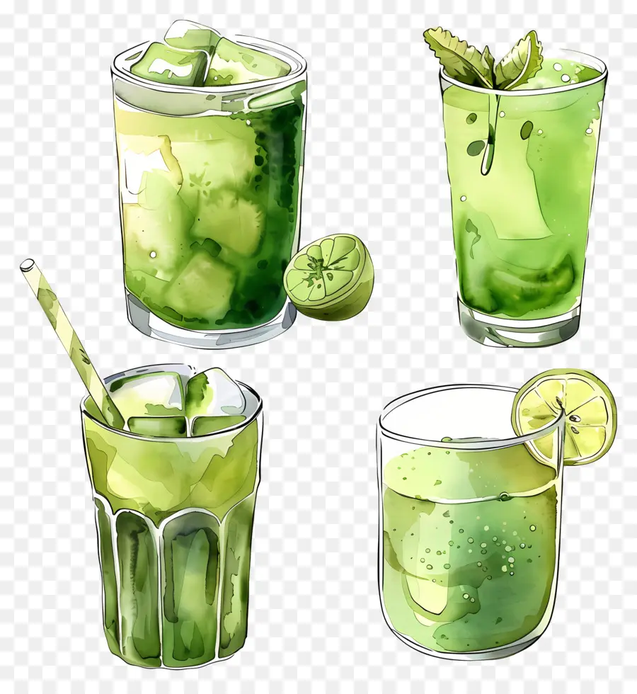 Boisson Au Matcha，Boissons Vertes PNG