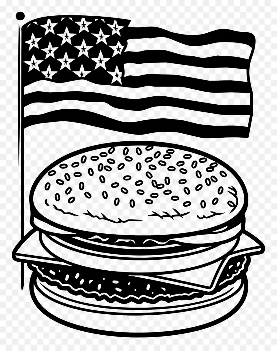 Aperçu Du Hamburger，Burger Et Drapeau PNG