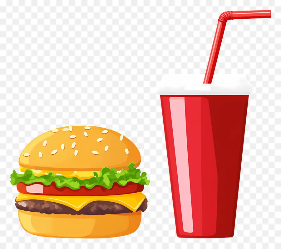 Burger Coca Cola，Burger Et Boisson PNG