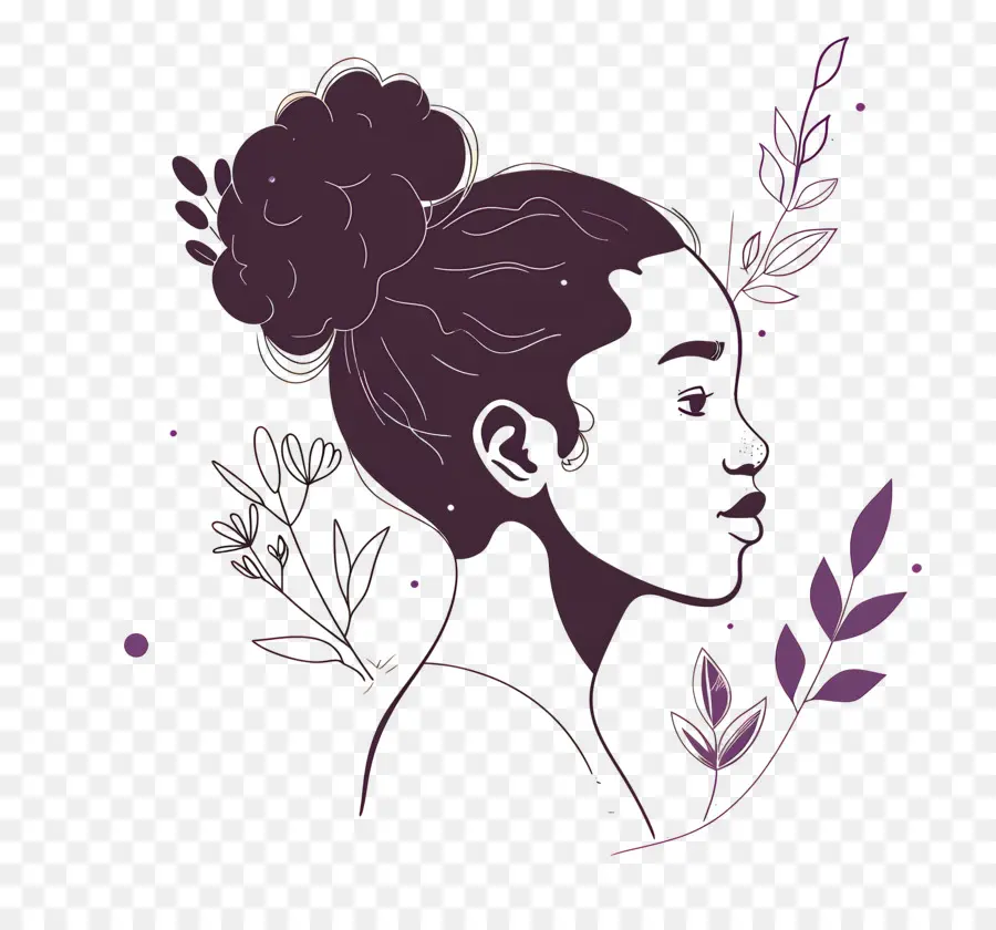 Logo De Fille，Femme Florale PNG