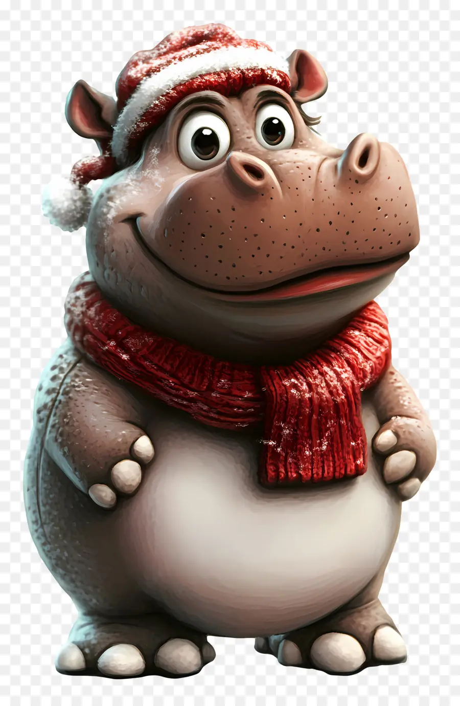 Hippopotame De Noël，Hippopotame En Bonnet De Noel PNG